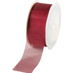Ruban En Crêpe De Chine Bordeaux Larg. 38 Mm-DecoWoerner New