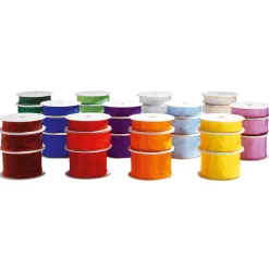 Ruban En Tissu Av. Bord En Fil De Fer, Foncé, Larg. 25 Mm-DecoWoerner Online