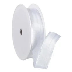 Ruban En Tissu Av. Bord En Fil De Fer, , Larg. 25 Mm-DecoWoerner Clearance
