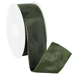 Ruban En Tissu Av. Bord En Fil De Fer, Foncé, Larg. 40 Mm-DecoWoerner