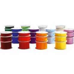 Ruban En Tissu Av. Bord En Fil De Fer, Pink, Larg. 40 Mm-DecoWoerner Best