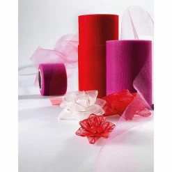 Ruban En Tulle Larg. 100 Mm, Pink-DecoWoerner Outlet