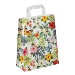 Sac En Papier Kraft "Tropical" 35 X 26 X 12 Cm-DecoWoerner Outlet
