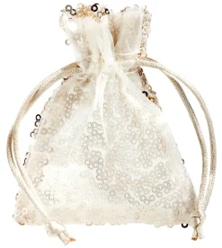Sachet En Organza à Paillettes 10 Cm, 10 Pces, Champagne-DecoWoerner Sale