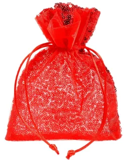 Sachet En Organza à Paillettes 18 Cm, 10 Pces,-DecoWoerner Outlet