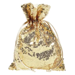 Sachet En ganza à Paillettes 18 Cm, 10 Pces,-DecoWoerner New