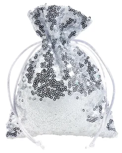 Sachet En Organza à Paillettes 18 Cm, 10 Pces,-DecoWoerner Discount
