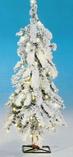 Sapin Artificiel Enneigé Sapin Des Alpes Avec LED 60 Cm-DecoWoerner Outlet