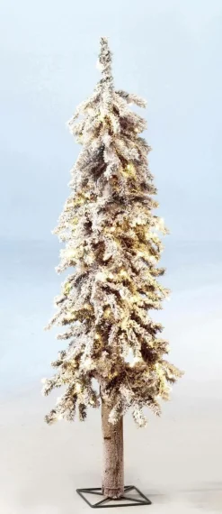 Sapin Artificiel Enneigé Sapin Des Alpes Avec LED 90 Cm-DecoWoerner