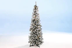 Sapin Artificiel étroit, Enneigé Avec LED 150 Cm-DecoWoerner Outlet