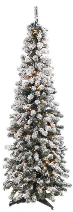 Sapin Artificiel étroit, Enneigé Avec LED 210 Cm-DecoWoerner Sale