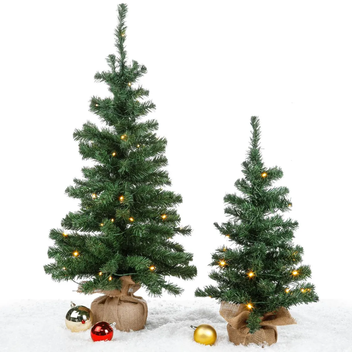 Sapin Décoratif Avec LED Et Sac En Jute 75 Cm-DecoWoerner