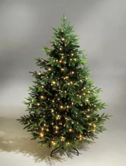 Sapin De Noël Artificiel Moulé Par Injection Rottanne Avec LED 180 Cm-DecoWoerner Best