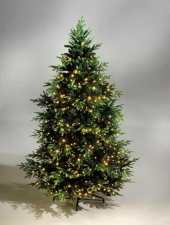 Sapin De Noël Artificiel Moulé Par Injection Rottanne Avec LED 240 Cm-DecoWoerner Discount