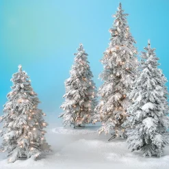 Sapin D'hiver, Sapin Artificiel En Luvi Enneigé Avec Lumière LED, 210 Cm-DecoWoerner Online