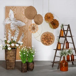 Set De Bacs à Plantes En Fibre De Verre , Imitation Bois 50, 65, 75 Cm De Haut-DecoWoerner Online