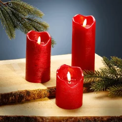Set De Bougies De Cire LED 3 Pièces 7,5 Cm Ø, 15/12,5/10 Cm De Haut-DecoWoerner Outlet