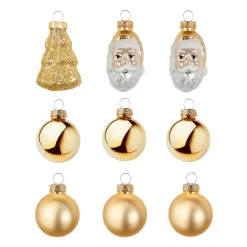 Set De Boules De Noël En Verre 9 Pièces Dans La Boîte-DecoWoerner New
