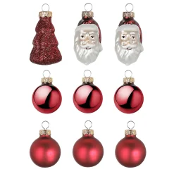 Set De Boules De Noël En Verre 9 Pièces Dans Une Boîte-DecoWoerner New
