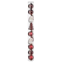 Set De Boules De Noël En Verre 9 Pièces Dans Une Boîte-DecoWoerner New