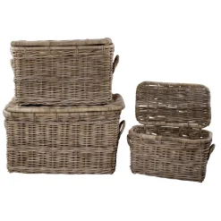 Set De Coffres En Rotin 3 Pcs.-DecoWoerner Clearance