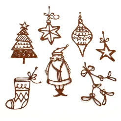 Set De Suspensions De Noël, Surface Rouille Noble 7 Pièces-DecoWoerner Best