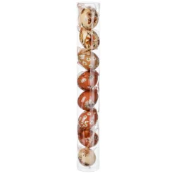 Set D'oeufs De Pâques, 5 Cm & Marron Avec Motif De Fleurs & Noeud 8pcs.-DecoWoerner