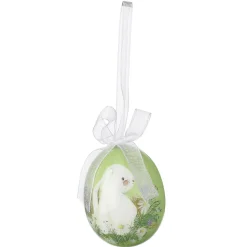 Set D'oeufs De Pâques à Suspendre En Mousse, Jaune Avec Motif De Lapin Et Noeud 8pcs.-DecoWoerner Clearance
