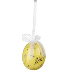 Set D'oeufs De Pâques à Suspendre En Mousse, Jaune Avec Motif De Lapin Et Noeud 8pcs.-DecoWoerner Clearance