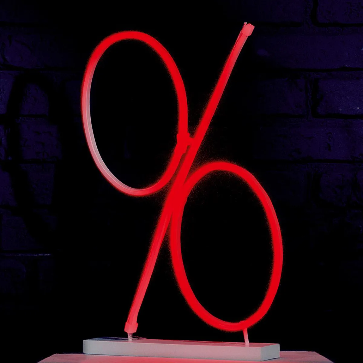 Signe Pourcentage En Néon Flexible, Haut. 50 Cm-DecoWoerner New