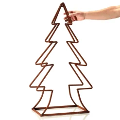 Silhouette De Sapin En Métal Avec Patine Rouille Noble 49 X 23 X 90 Cm Brun-DecoWoerner Outlet