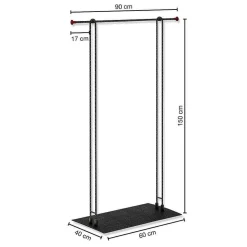 Stand De Vêtements LOFT, 90 X 150 Cm-DecoWoerner New