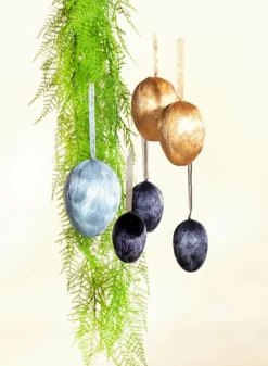 Suspension Déco œuf-plumes e, Long. 8 Cm, 3 Pces-DecoWoerner Best
