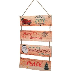 Suspension Panneau En Bois "X-Mas", Long. 79 Cm-DecoWoerner
