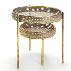 Table Métallique Tressée Viennoise 68,5x41,5x38,5cm-DecoWoerner New