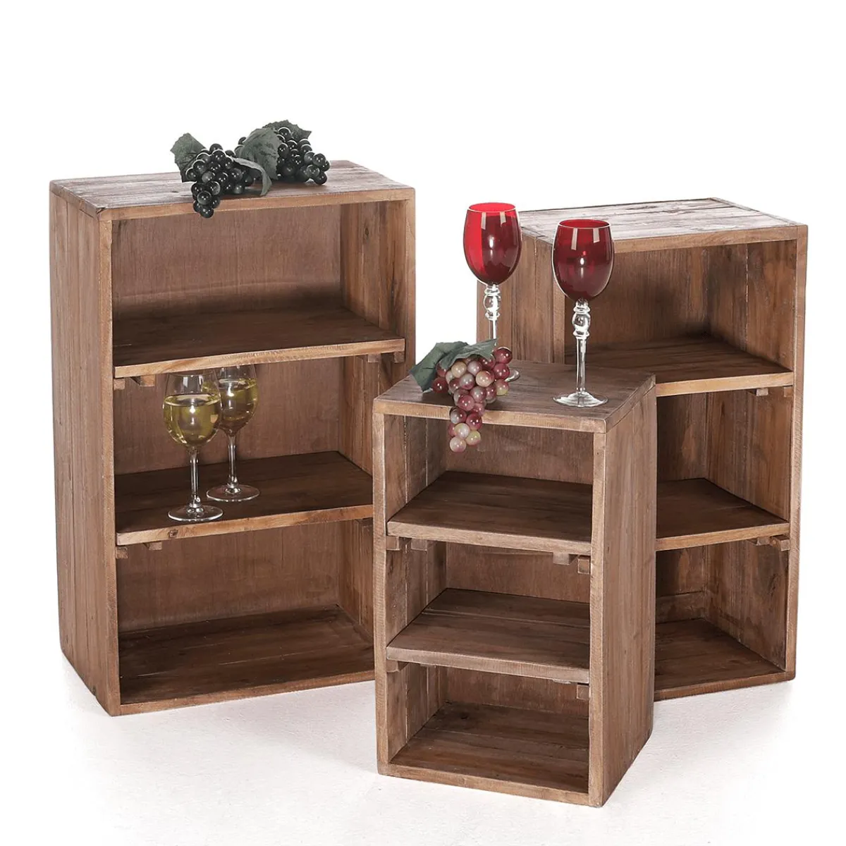 Étagères Décoratives En Bois 3 Pièces, 50 Cm, 65 Cm, 70 Cm De Haut-DecoWoerner Best