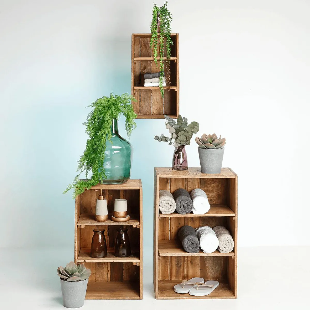 Étagères Décoratives En Bois 3 Pièces, 50 Cm, 65 Cm, 70 Cm De Haut-DecoWoerner Best