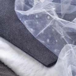 Tissu Flocons De Neige En Organza Larg. 150 Cm-DecoWoerner Discount