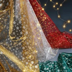 Tissu Organza "Petites étoiles" Larg. 145 Cm-DecoWoerner Discount