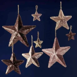 Étoile à Paillettes Ø 10 Cm, 3 Pces, Nougat-DecoWoerner Best