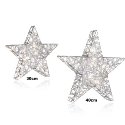 Étoile Décorative En Métal à LED 30 Cm Fonctionnant Sur Piles-DecoWoerner Hot