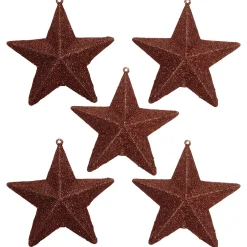 Étoiles Déco à Paillettes Nougat, Ø 10 Cm, 5 Pces-DecoWoerner Discount
