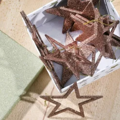 Étoiles Déco à Paillettes Nougat, Ø 10 Cm, 10 Pces-DecoWoerner Hot