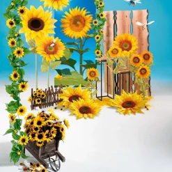 Tête De Fleur Déco Tournesol, 60 Cm Ø-DecoWoerner