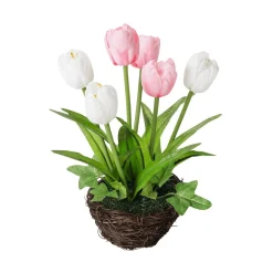 Tulipes Artificielles En Corbeille , 20 Cm-DecoWoerner Clearance