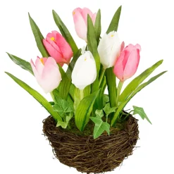 Tulipes Artificielles En Corbeille 25 Cm-DecoWoerner Hot