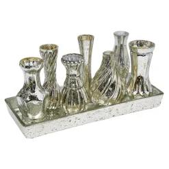Vases En Pour Décoration De Table Avec Plateau, 8 Pièces-DecoWoerner Clearance