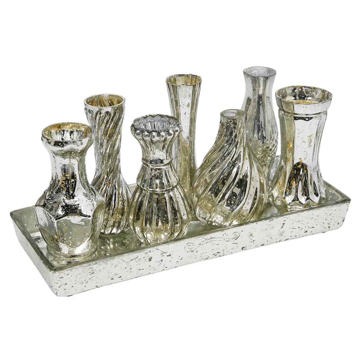 Vases En Pour Décoration De Table Avec Plateau, 8 Pièces-DecoWoerner Clearance