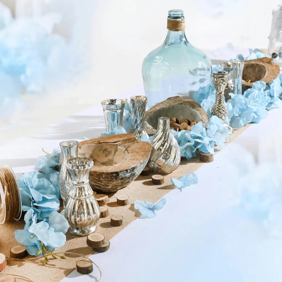 Vases En Pour Décoration De Table Avec Plateau, 8 Pièces-DecoWoerner Clearance