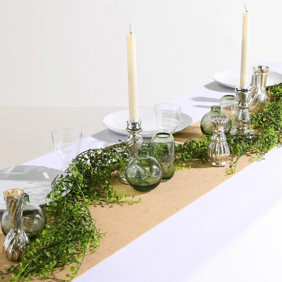 Vases En Pour Décoration De Table Avec Plateau, 8 Pièces-DecoWoerner Clearance